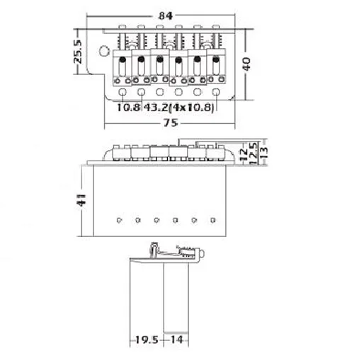 Gold Finish Strat-Style Tremolo Bridge 6 Gold Finish Strat-Style Tremolo Bridge - Image 6