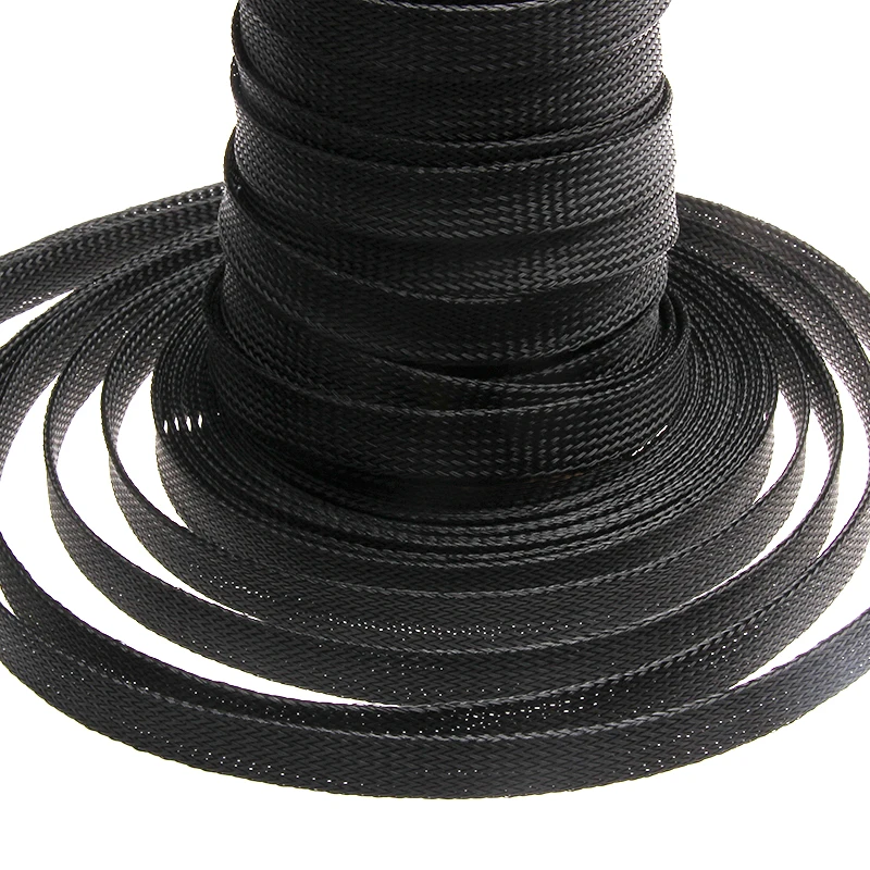 Durable 5m Black Braided PET Nylon Sleeving 3 Durable 5m Black Braided PET Nylon Sleeving - Image 3