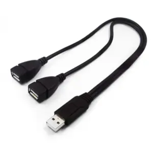 Black USB 2.0 Y-Splitter Cable, 30cm
