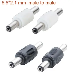5.5mm x 2.1mm Male-to-Male DC Power Coupler Adapter