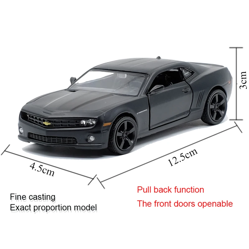 Chevrolet Camaro 1:36 Matte Black Diecast Model 2 Chevrolet Camaro 1:36 Matte Black Diecast Model - Image 2