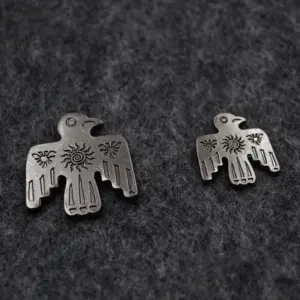 Indian Sun God Thunderbird Copper Brooch in Gold and Silver 11 HTB1y25CaizxK1RkSnaVq6xn9VXa2