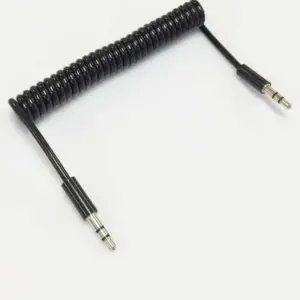 Black Coiled 3.5mm Stereo Audio Cable