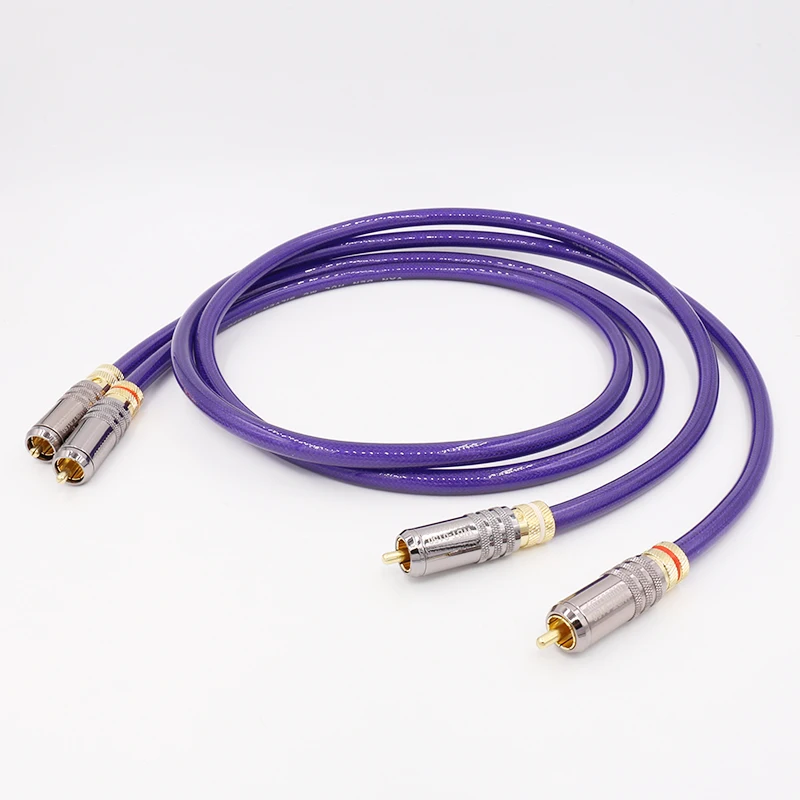 Purple Audio Interconnect Cable with RCA Connectors 2 Purple Audio Interconnect Cable with RCA Connectors - Image 2