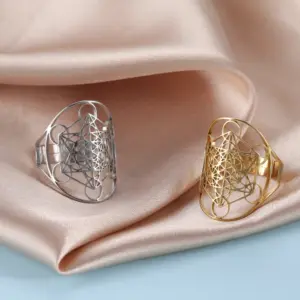 Sacred Geometry Metatron Cube Adjustable Ring 13 Ha4e1a5c8f44e4f59b90b3b3c6d5b6c32C