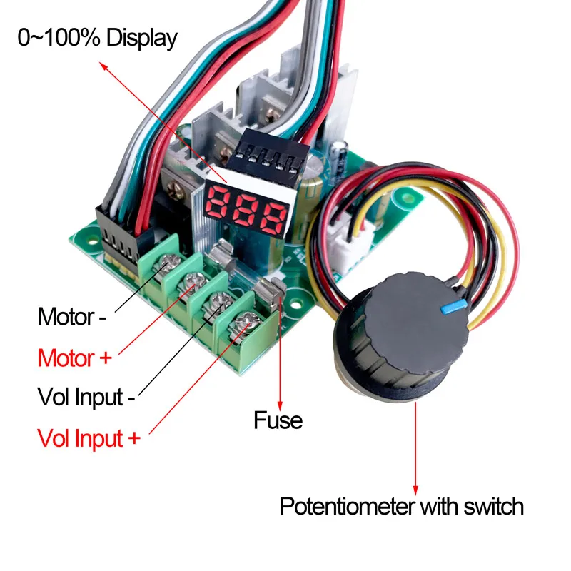 PWM DC Motor Speed Controller - 30A Max, 6-60V 6 PWM DC Motor Speed Controller - 30A Max, 6-60V - Image 6