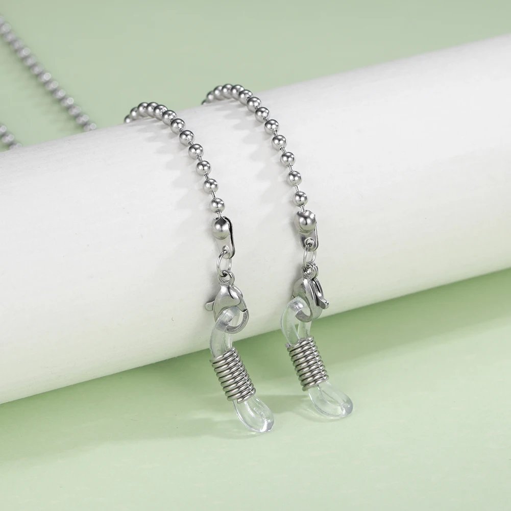 Stainless Steel Glasses Chain with Silicone Tips 9 Stainless Steel Glasses Chain with Silicone Tips - Image 9