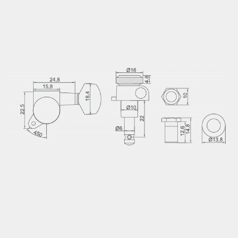 Left-Hand Chrome Locking Guitar Tuners for Stratocaster 5 Left-Hand Chrome Locking Guitar Tuners for Stratocaster - Image 5