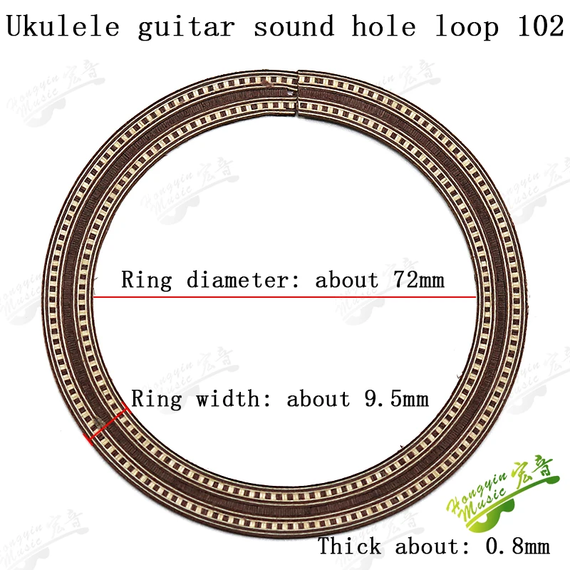 Ukulele Sound Hole Circle with Abalone Mosaic 8 Ukulele Sound Hole Circle with Abalone Mosaic - Image 8