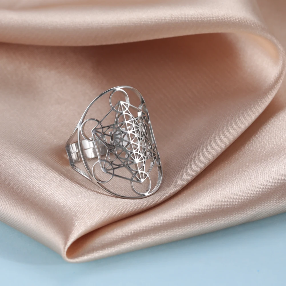 Sacred Geometry Metatron Cube Adjustable Ring 5 Sacred Geometry Metatron Cube Adjustable Ring - Image 5