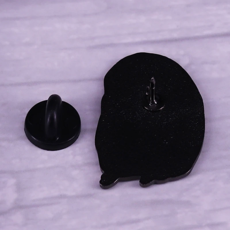 Creepy Cartoon Face Enamel Pin 30mm 2 Creepy Cartoon Face Enamel Pin 30mm - Image 2