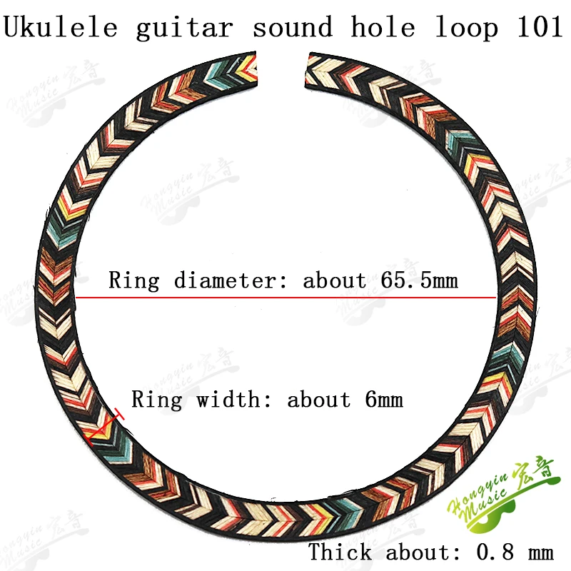 Ukulele Sound Hole Circle with Abalone Mosaic 7 Ukulele Sound Hole Circle with Abalone Mosaic - Image 7