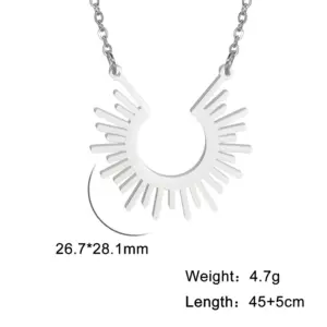 Sunray Pendant Necklace with Adjustable Chain 15 Hb7c2a791d5d2468f99e869c3b6fde34al
