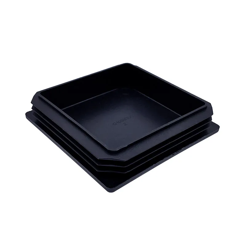 Black Square Pipe Plugs Set for Furniture 3 Black Square Pipe Plugs Set for Furniture - Image 3