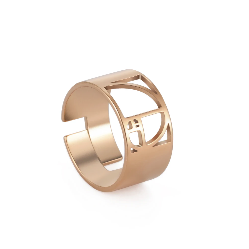 Fibonacci Spiral Adjustable Stainless Steel Ring 9 Fibonacci Spiral Adjustable Stainless Steel Ring - Image 9