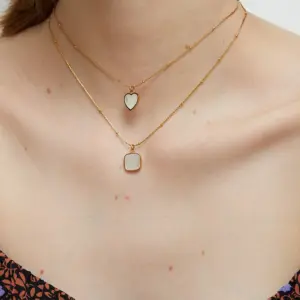 Gold-Tone Geometric Square Necklace in Stainless Steel 9 Hbb16d1d6b1384a349d55a39f7dea5477H