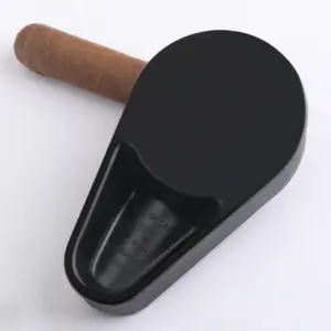 Black Melamine Cigar Ashtray 4.7" x 2.7" x 0.98" 7 Hbf68e01935ac49f9a09903258e71fd37O
