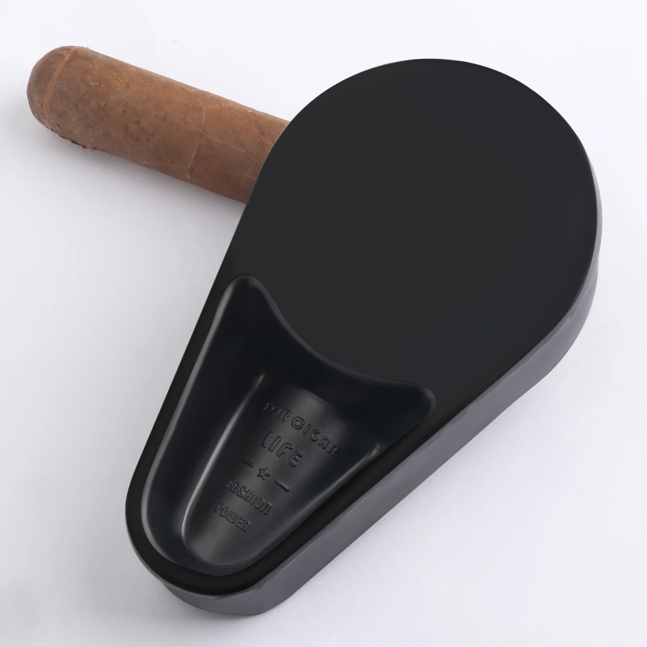 Black Melamine Cigar Ashtray 4.7" x 2.7" x 0.98" 2 Black Melamine Cigar Ashtray 4.7" x 2.7" x 0.98" - Image 2