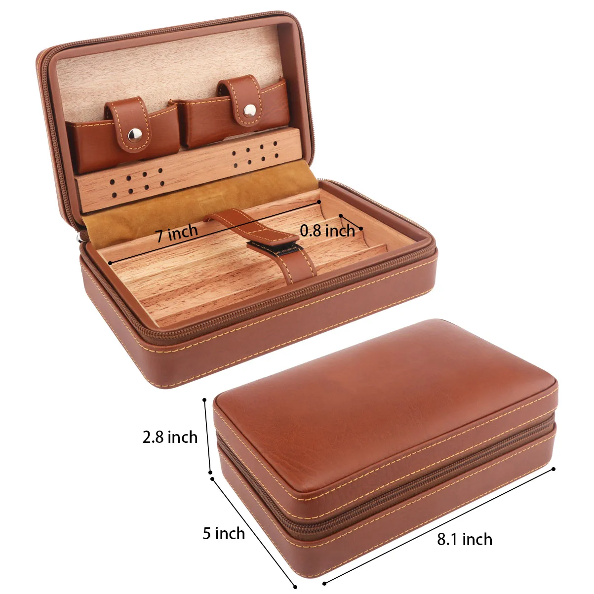 Premium Leather Travel Cigar Humidor 6 Premium Leather Travel Cigar Humidor - Image 6
