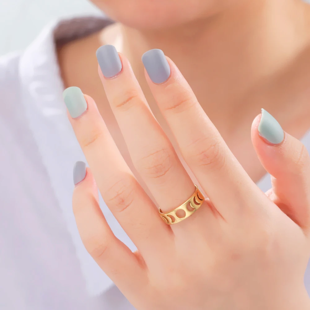 Moon Phase Stainless Steel Ring Model RSS2021062149-S-17 2 Moon Phase Stainless Steel Ring Model RSS2021062149-S-17 - Image 2