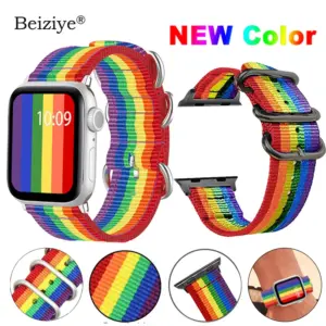 Rainbow Nylon Strap for Apple Watch Series 10-11