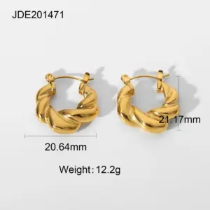 Gold-Tone Stainless Steel Croissant Earrings 13 Hcaf8328f24864b7ebebf47f913ec584aT