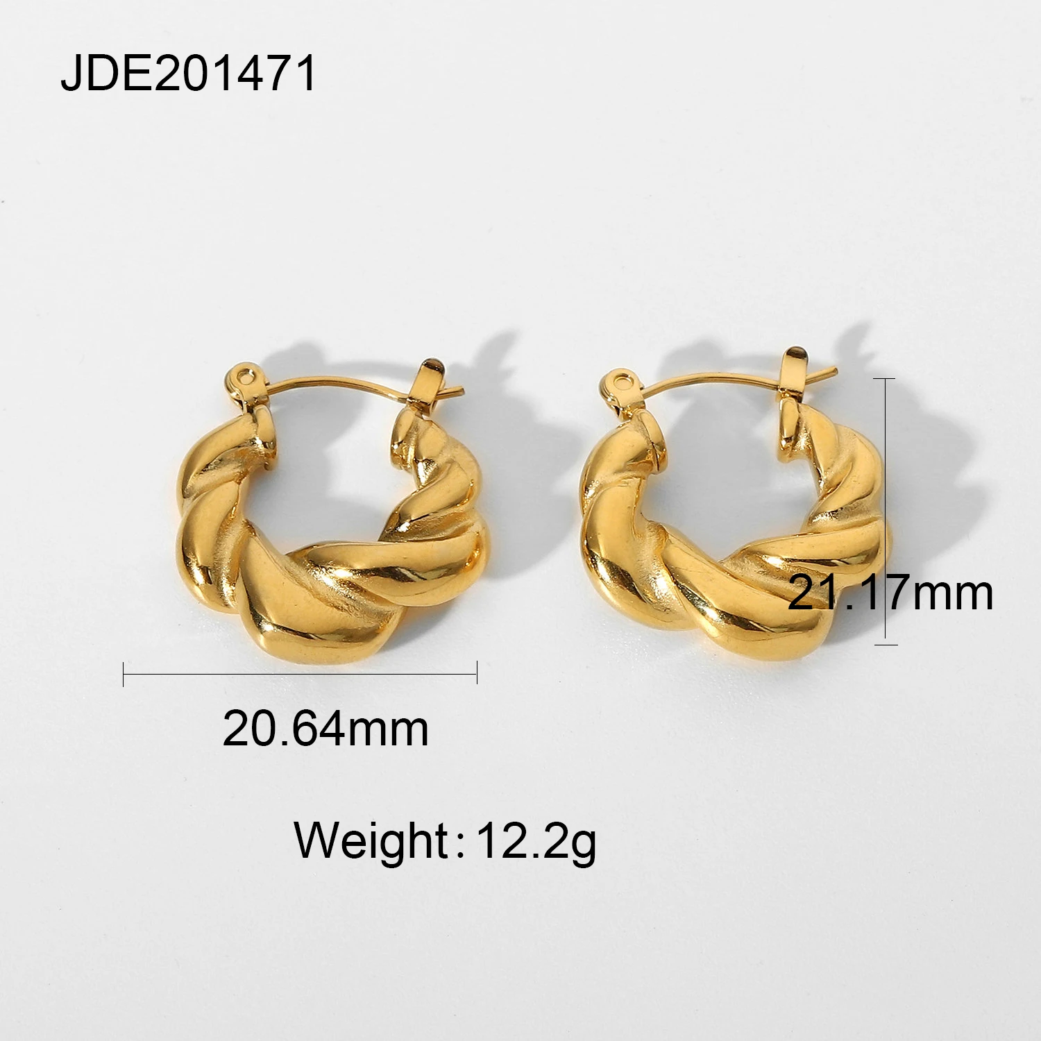 Gold-Tone Stainless Steel Croissant Earrings 7 Gold-Tone Stainless Steel Croissant Earrings - Image 7