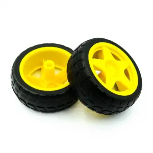 Black Rubber Robot Wheels with Yellow Hubs 8 Hcea238f34df843eb85ca738e3bc3344bL