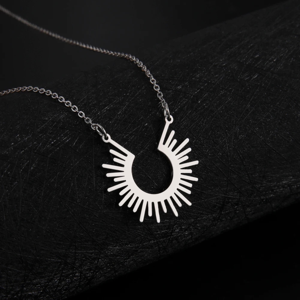 Sunray Pendant Necklace with Adjustable Chain 4 Sunray Pendant Necklace with Adjustable Chain - Image 4