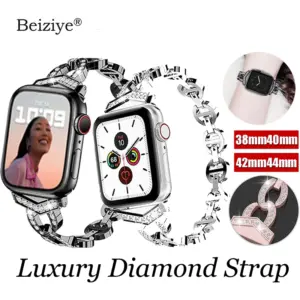 Stainless Steel Diamond Apple Watch Band