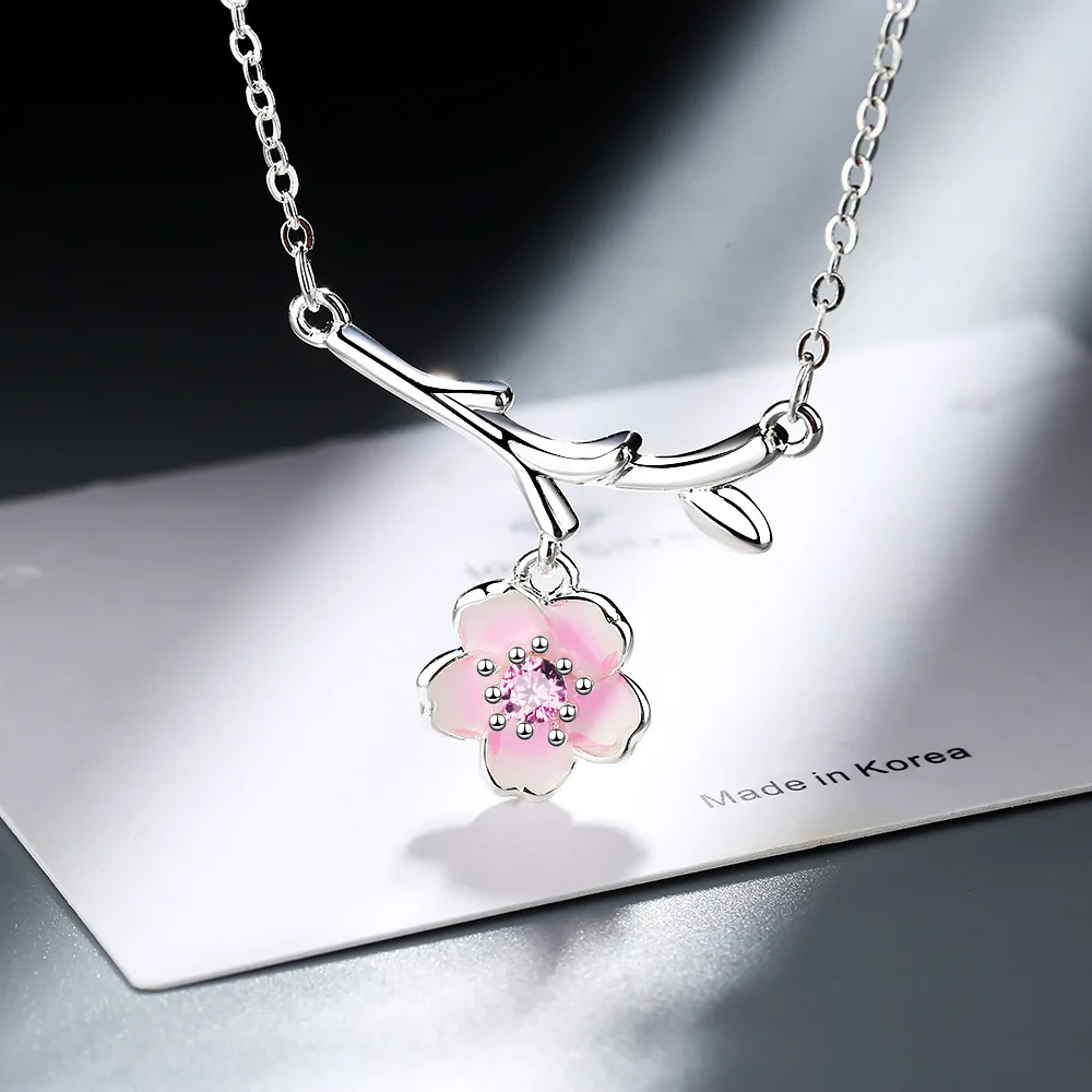 Cherry Blossom Necklace in Sterling Silver 3 Cherry Blossom Necklace in Sterling Silver - Image 3