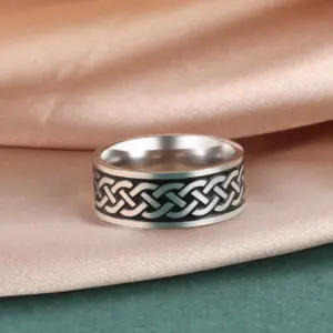 Irish Celtic Knot Unisex Ring 8mm Stainless Steel 18 Hdcd43a90f15d4416a02717afd6409a22G