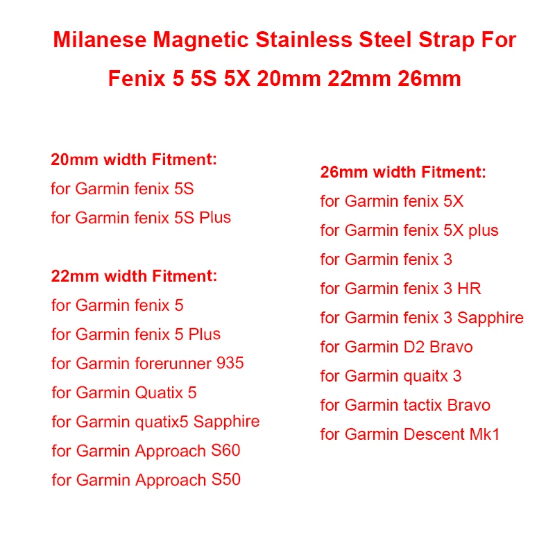 Garmin Fenix Milanese Magnetic Watch Band 2 Garmin Fenix Milanese Magnetic Watch Band - Image 2