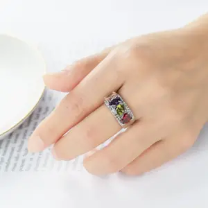 Vibrant Multicolor Zircon Ring with AAA Stones 12 He2de0219054945848a7ff34e0f71dd0ey