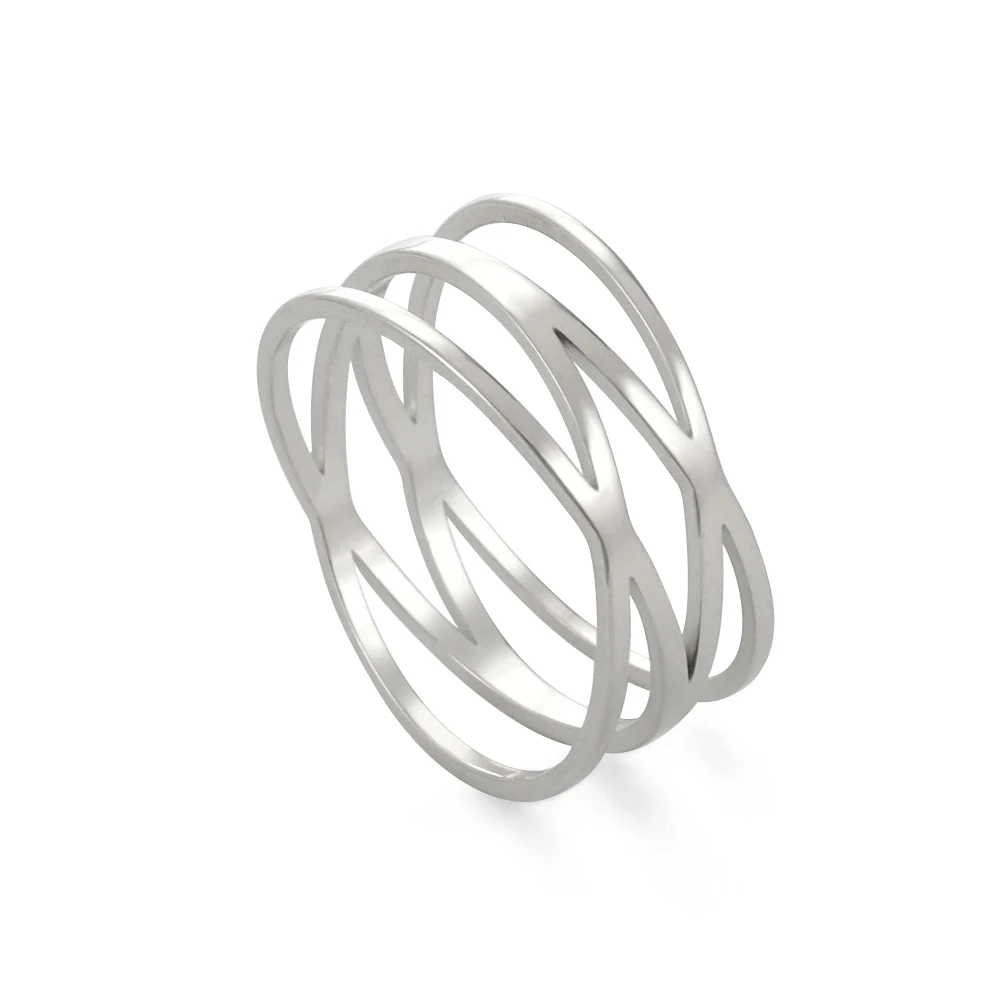 Elegant Stainless Steel Women’s Ring Set in Gold, Rose, and Steel 8 Elegant Stainless Steel Women’s Ring Set in Gold, Rose, and Steel - Image 8