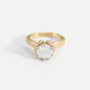 Gold Women's Ring with CZ Centerpiece