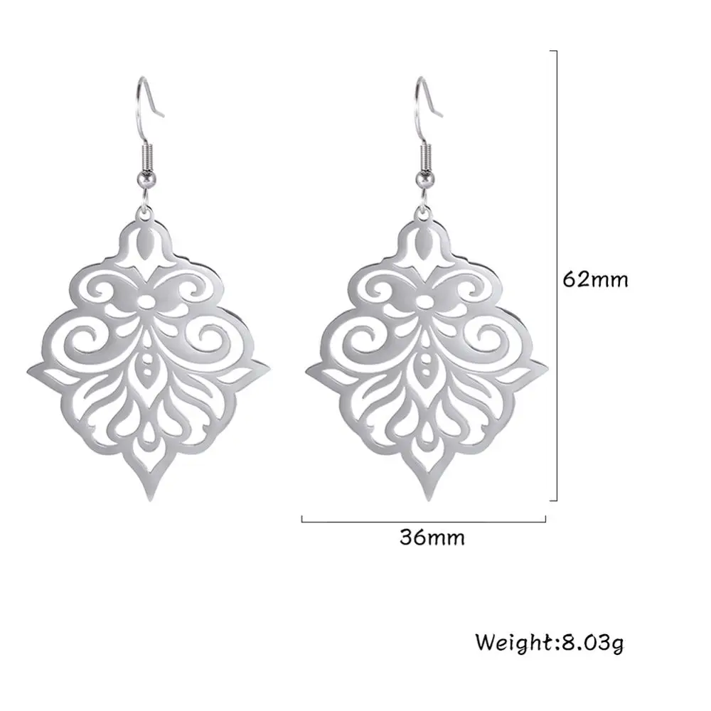 Vintage Stainless Steel Floral Earrings 8 Vintage Stainless Steel Floral Earrings - Image 8