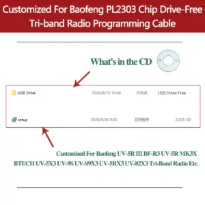 Black Tri-Band USB Programming Cable for Baofeng Radios 11 Hef78ca583ea74105bc59478d3bb5d0598