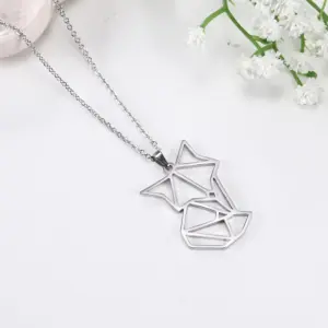 Geometric Animal Pendant Necklace in Stainless Steel 12 Hf356ad2edaa94de8afc85d5d85deeeb1L