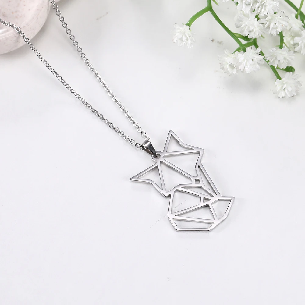 Geometric Animal Pendant Necklace in Stainless Steel 3 Geometric Animal Pendant Necklace in Stainless Steel - Image 3