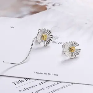 Elegant Asymmetric Daisy Chain Earrings in Silver 9 Hf8a23c642da44f83bdd8b76f5811d1e9E