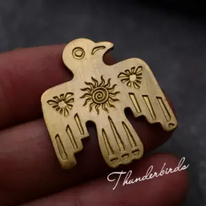 Indian Sun God Thunderbird Copper Brooch in Gold and Silver 12 Hfa2dc7f2690349a9b73be39b8b135361y