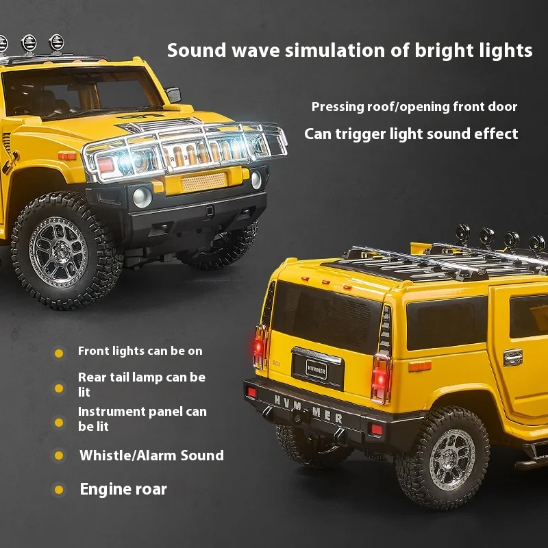 Yellow Hummer H2 Diecast Model 1:18 Scale 5 Yellow Hummer H2 Diecast Model 1:18 Scale - Image 5
