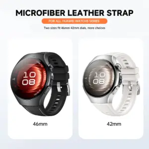 Leather Silicone Strap for Huawei Watch 5 (42mm & 46mm) 11 S0006b086082f460b8dd0a6e4da6898f90