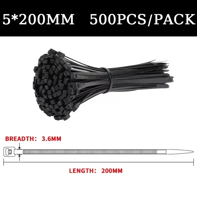 Black Nylon Cable Ties 150-500mm, 5/8mm Pack 8 Black Nylon Cable Ties 150-500mm, 5/8mm Pack - Image 8