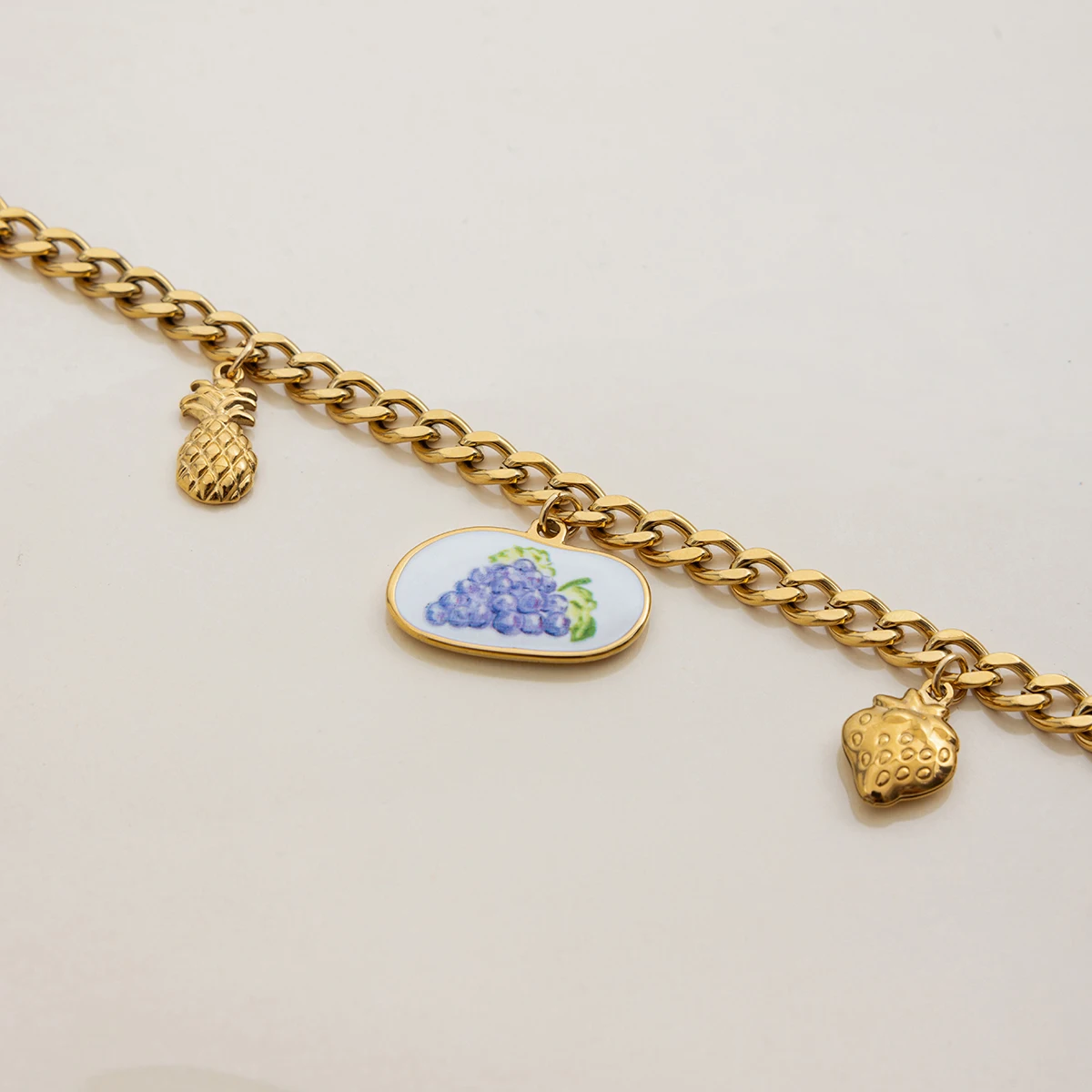 Gold Stainless Steel Layered Necklace with Charms 5 Gold Stainless Steel Layered Necklace with Charms - Image 5