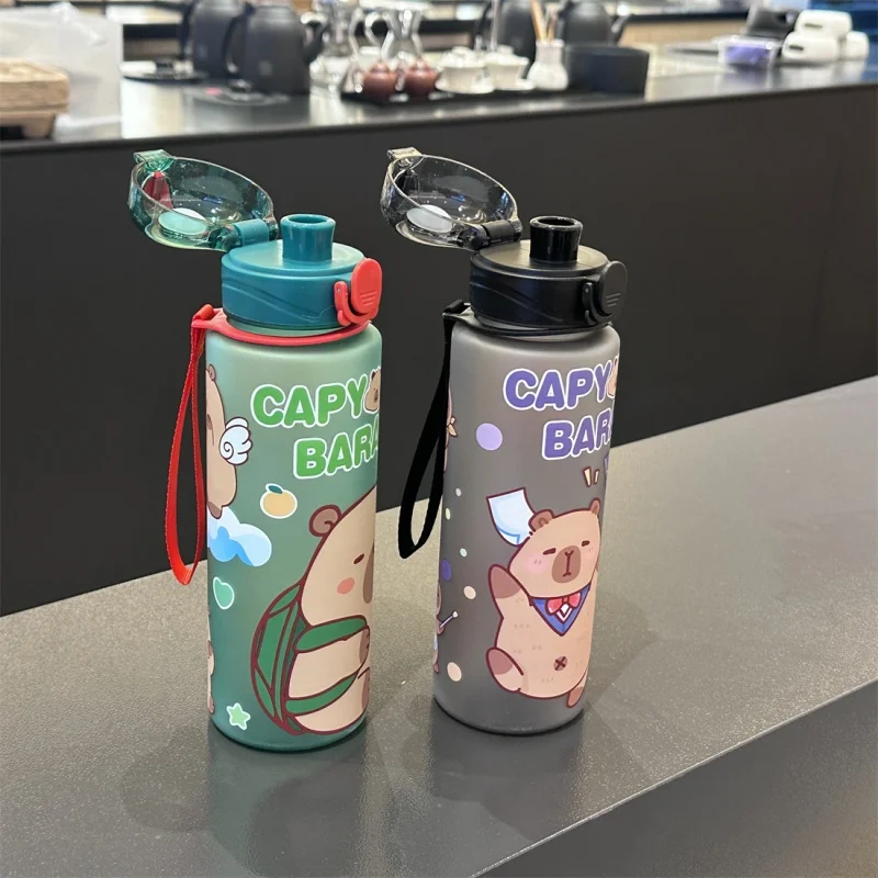 Colorful Cartoon Capybara Water Bottle 750ml 3 Colorful Cartoon Capybara Water Bottle 750ml - Image 3