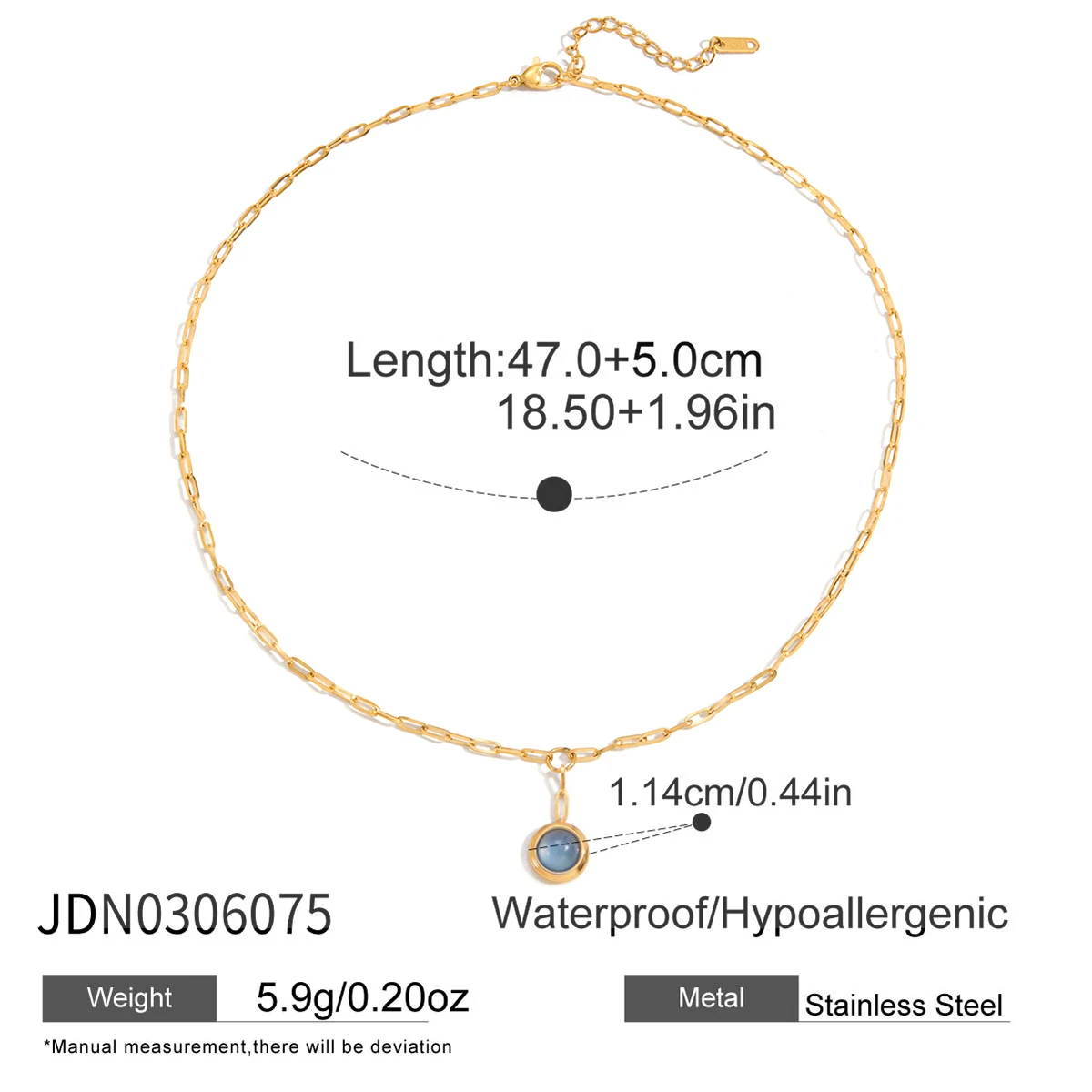 Gold Stainless Steel Horseshoe Necklace JDN0306075 7 Gold Stainless Steel Horseshoe Necklace JDN0306075 - Image 7