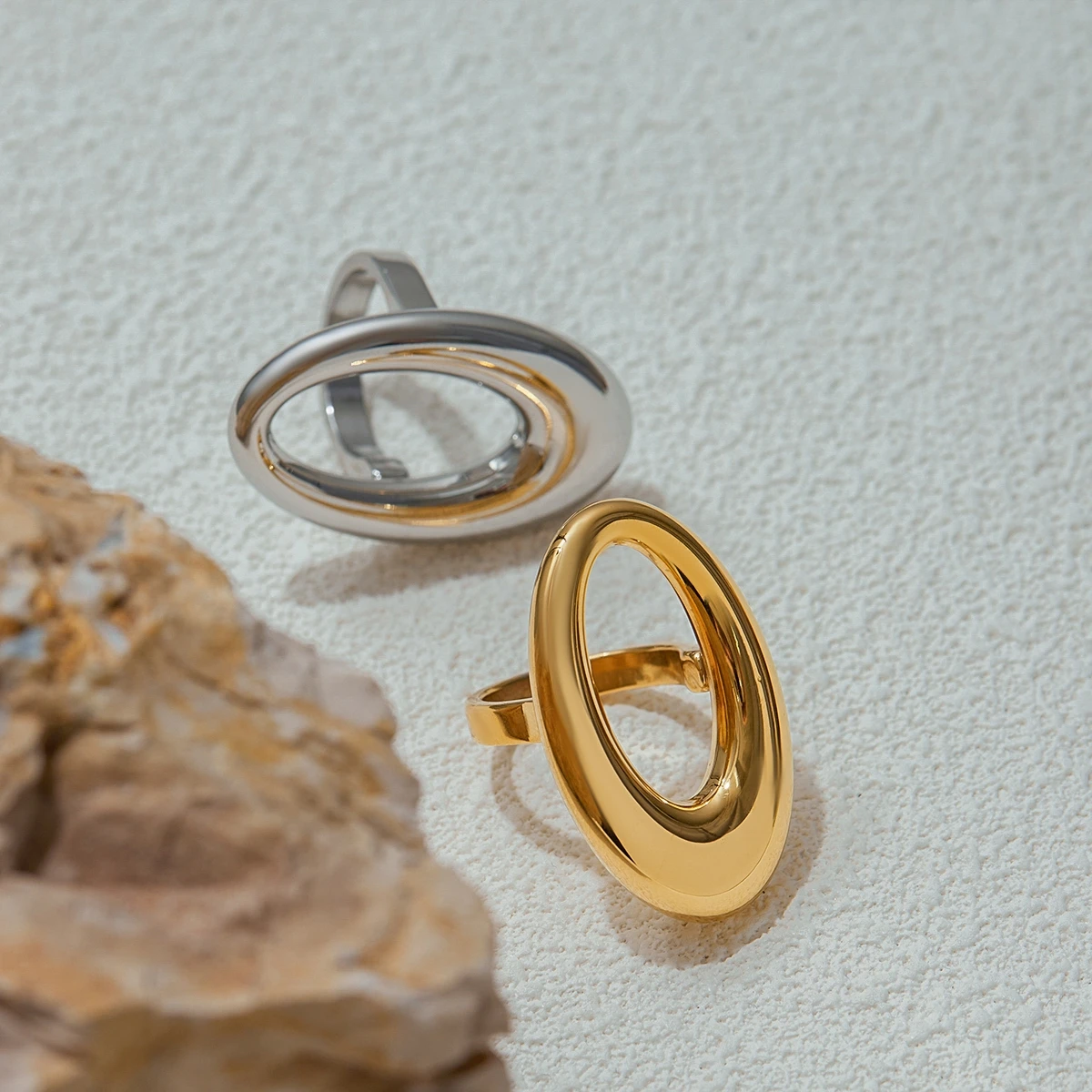 Geometric Stainless Steel Ring for Women 6 Geometric Stainless Steel Ring for Women - Image 6