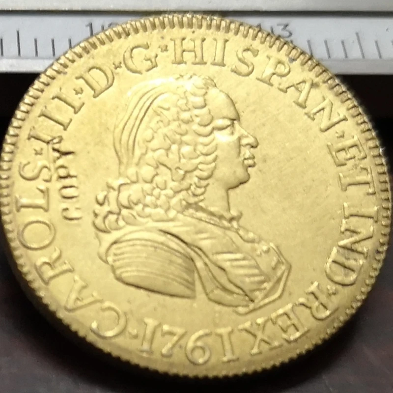 1761 Colombia Colonial Real Copper Replica Coin 3 1761 Colombia Colonial Real Copper Replica Coin - Image 3